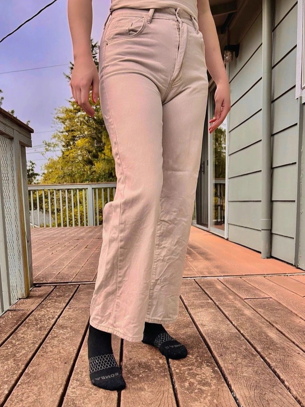SHEIN Straight Leg Cotton Jeans in Pink Waist 28